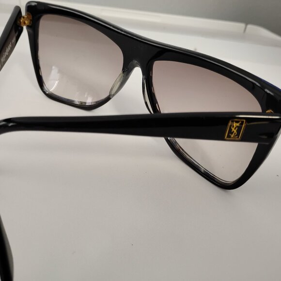❤️Vintage YSL PARIS Sunglasses +CASE 135 Designer Stylish Oversized BLUE BLACK main image 5